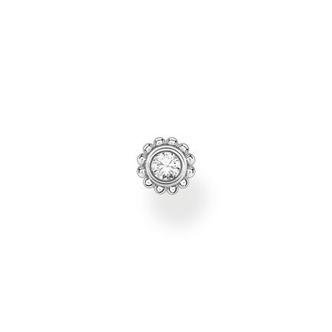 Thomas Sabo Sterling Silver Single Flower Earring with Cubic Zirconia Earrings