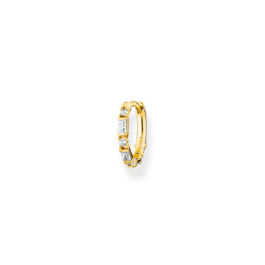 Thomas Sabo Yellow Gold Plated Single Cubic Zirconia Hoop Erg Earrings