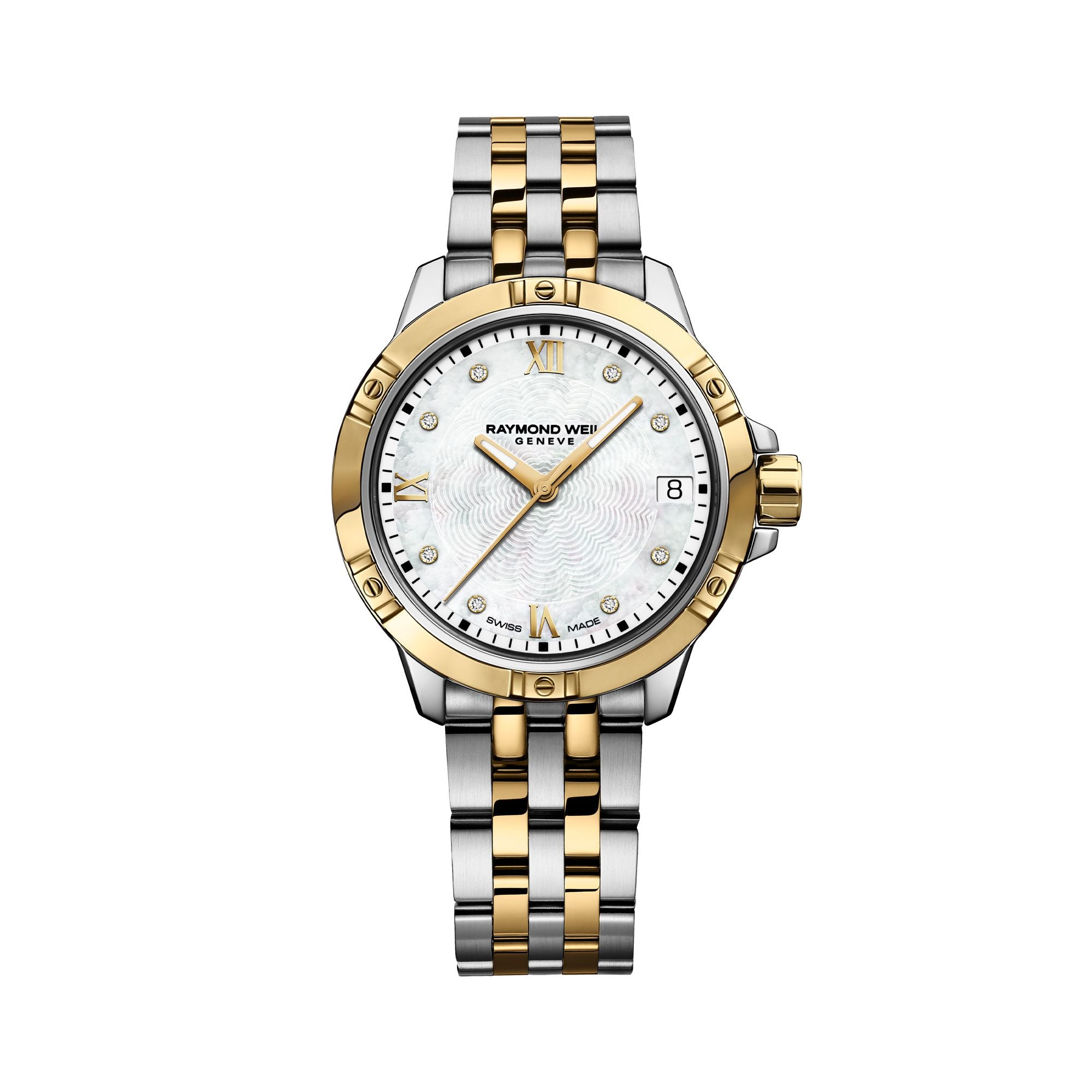Tango Quartz 30 mm Ladies Watch Two Tone Mother of Pearl Diamond Dial