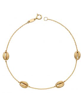 9ct Yellow Gold Cowrie Shell Bracelet
