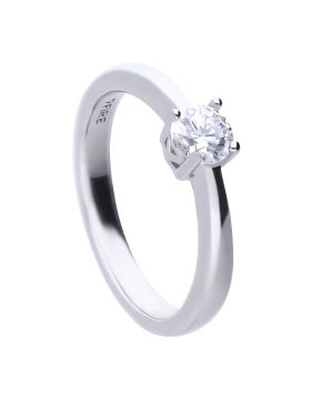 Diamondfire Sterling Silver CZ Solitaire Ring 0.50ct