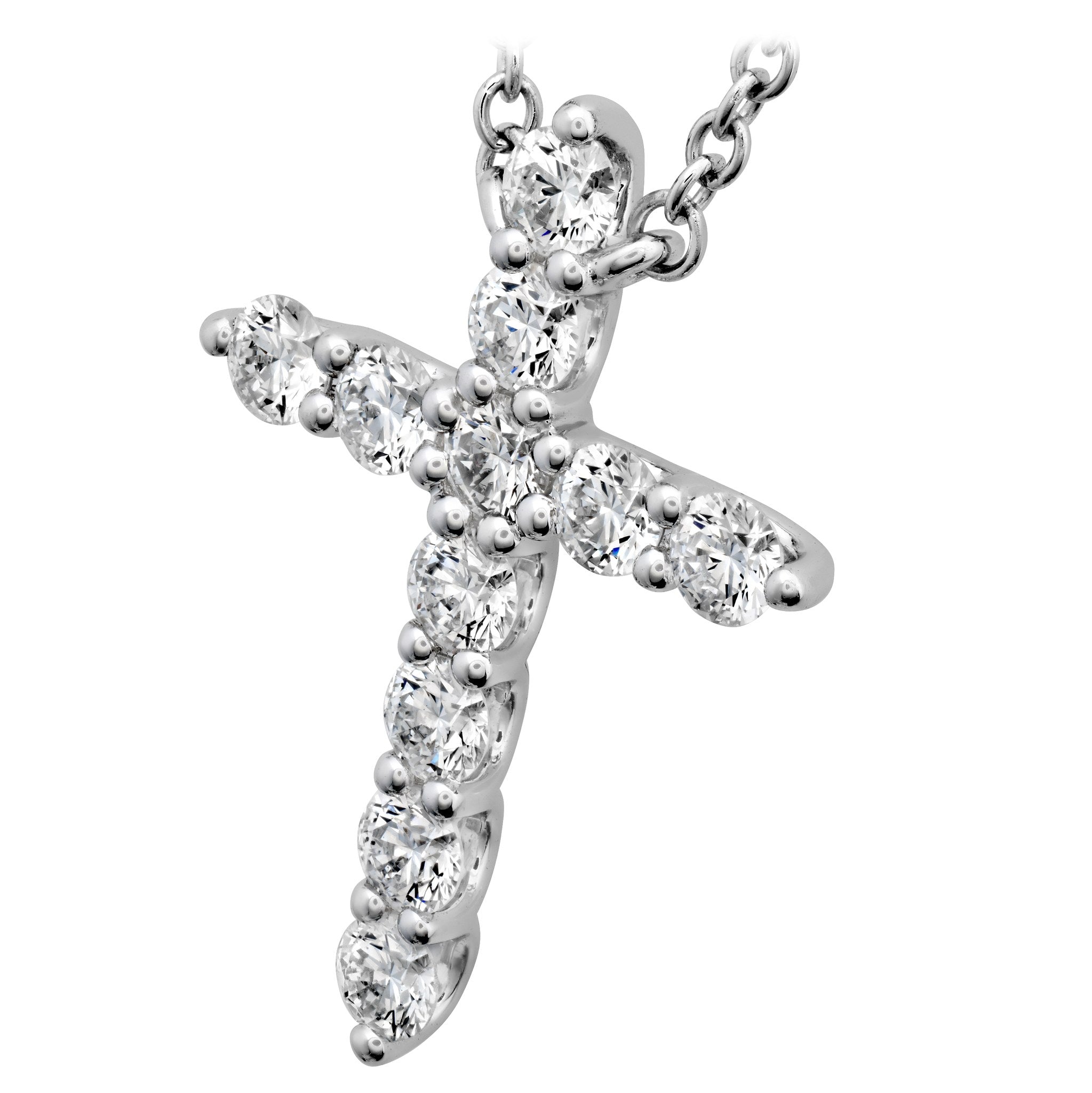Hearts On Fire 18ct White Gold 0.50ct Signature Cross Pendant - Large