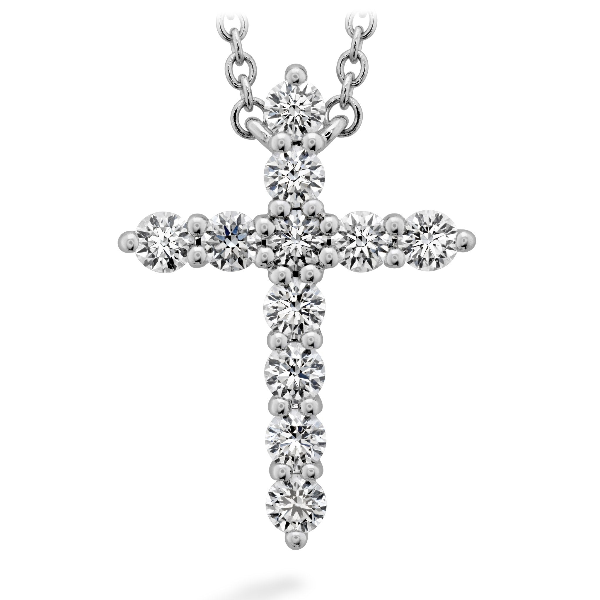 Hearts On Fire 18ct White Gold 0.50ct Signature Cross Pendant - Large