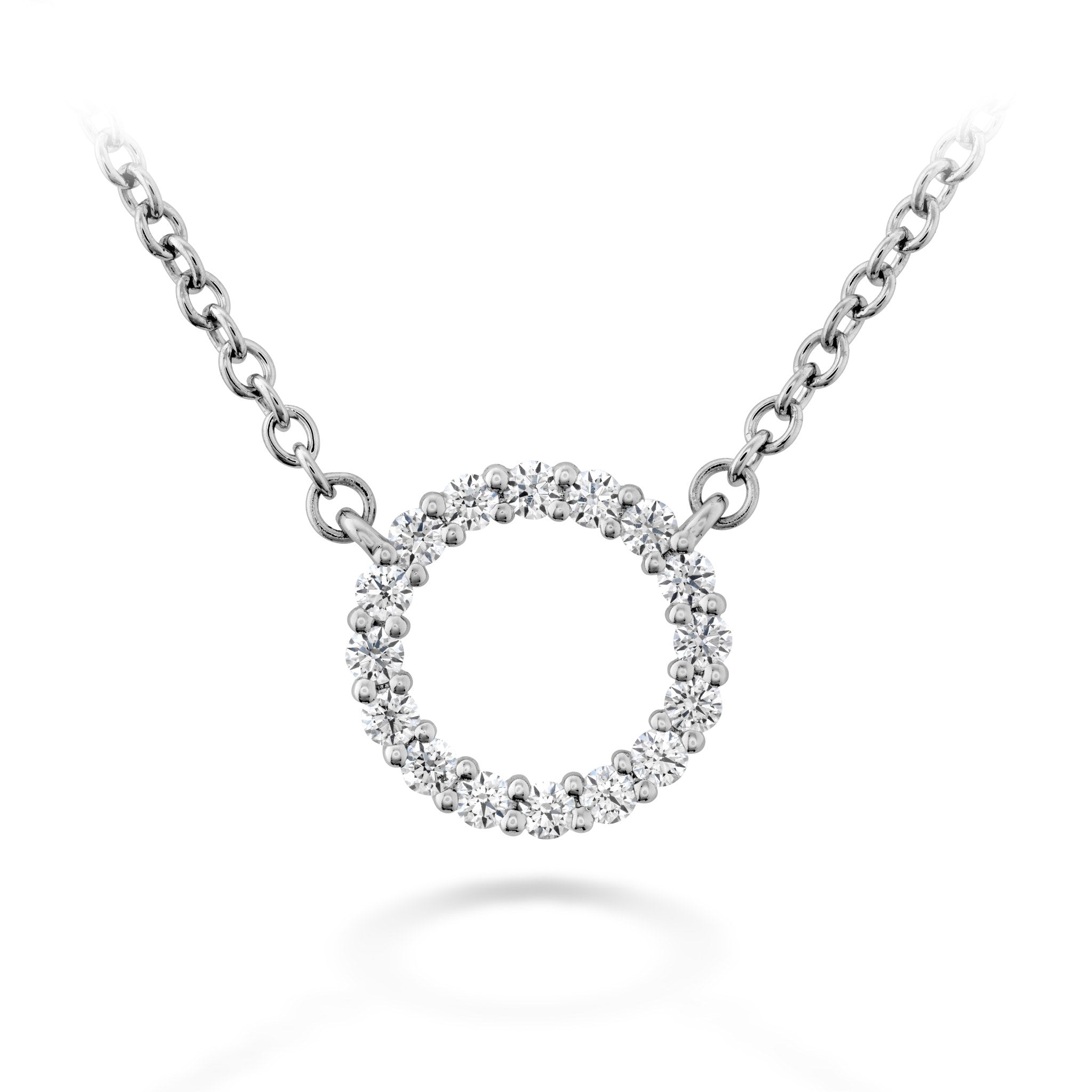 Hearts On Fire 18ct White Gold 0.12ct Signature Circle Pendant - Small