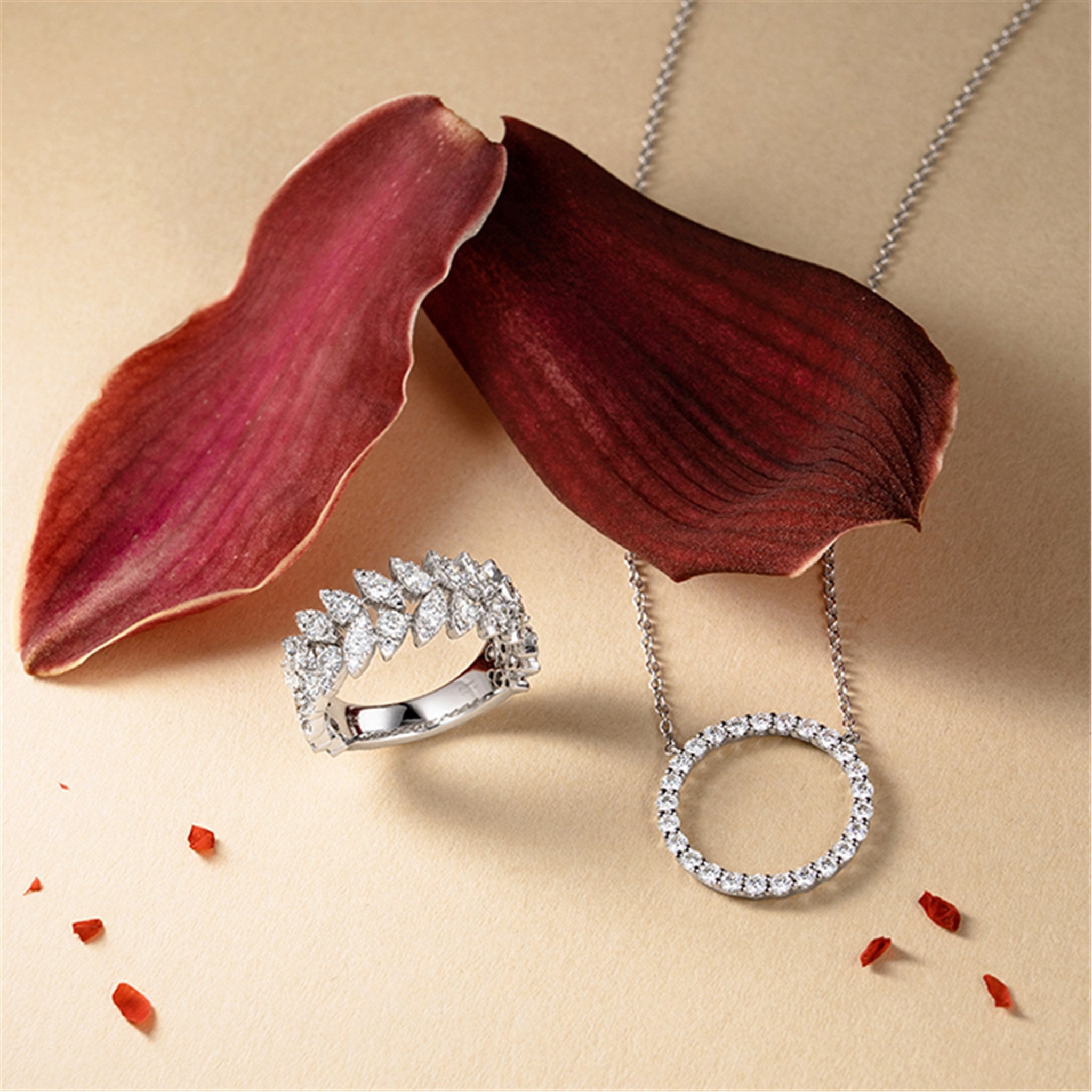 Hearts On Fire 18ct White Gold 0.63ct Signature Circle Pendant - Large