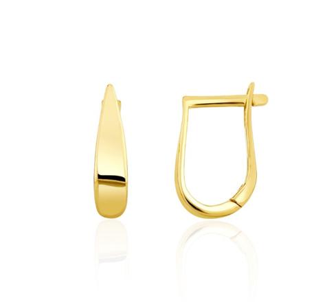 9ct Yellow Gold Circle Drop Hoop Earrings