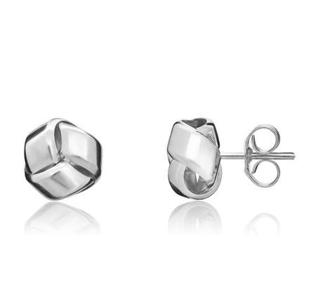 9ct White Gold Entwined Knot Earrings