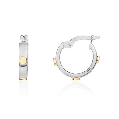 Two-Tone 9ct Gold Hoop Earrings