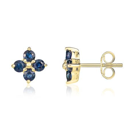 9ct Yellow Gold Diamond And Ruby Drop Earrings