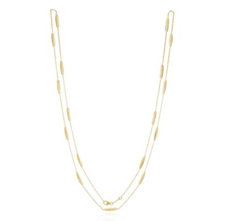 9ct Yellow Gold Marquise Link Chain, 80cm Charm