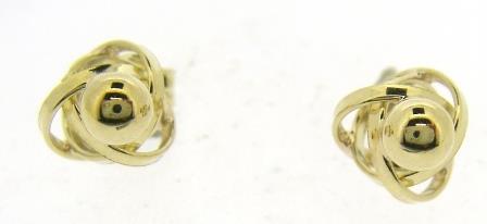 9ct Yellow Gold 6mm Diamond Cut Stud Earrings