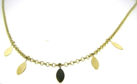 9ct Yellow Gold Leaf Pendant Necklace