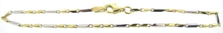 Elegant 9ct Yellow Gold and White Gold Fancy Link Bracelet