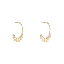 9ct Yellow Gold Cubic Zirconia Lightning Hoop Earrings