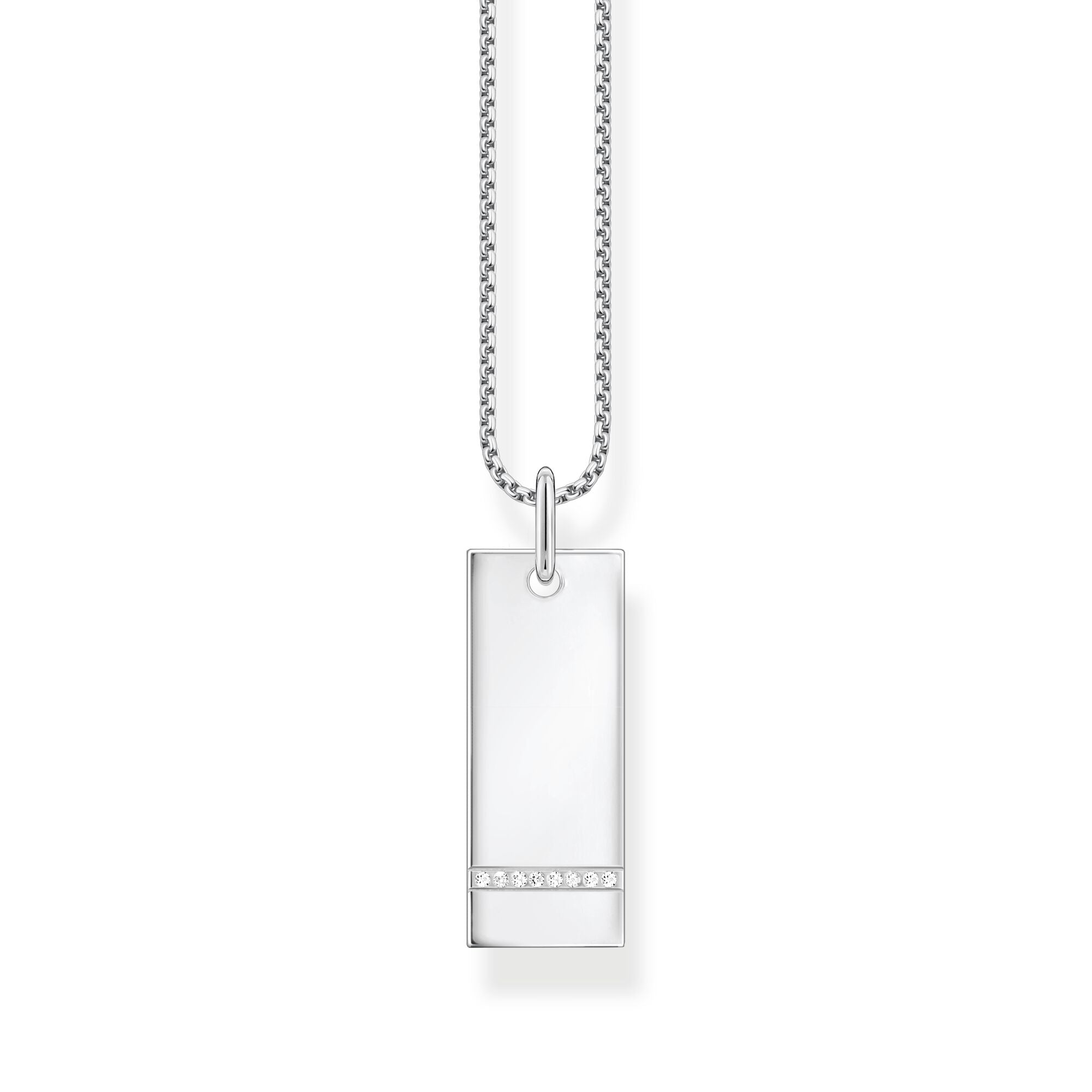 Thomas Sabo Sterling Silver Engravable Pendant with Cubic Zirconia