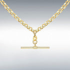 9ct Yellow Gold Belcher Chain Necklace with T-Bar Albert Clasp