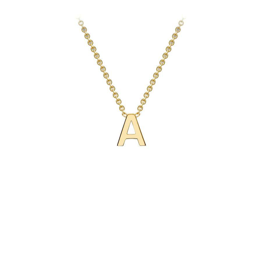 9ct Yellow Gold Mini Initial A Pendant 15'-17'