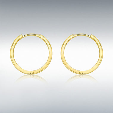 Classic 9ct Yellow Gold Diamond Hoop Earrings