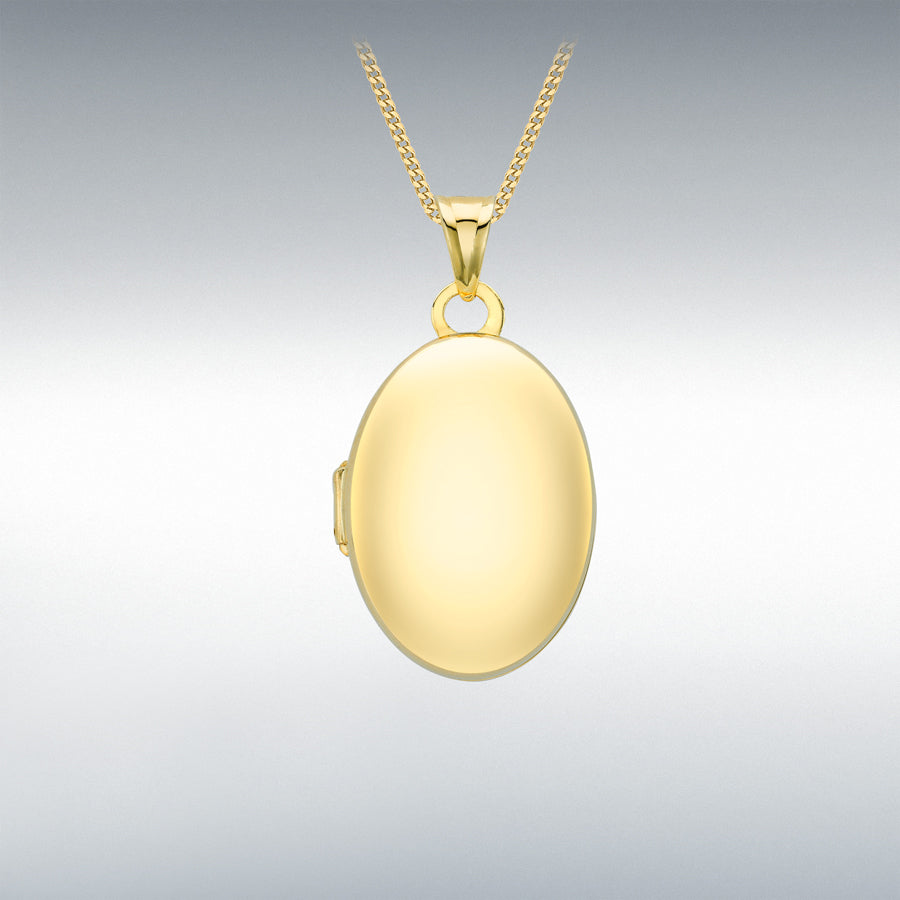 9ct Yellow Gold Small Plain Oval Locket Pendant