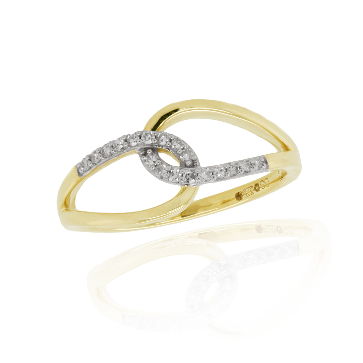 9Y Dia Interlocking Ring D0.09ct