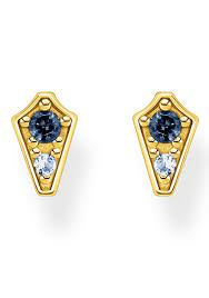 Thomas Sabo Yellow Gold Plated Blue Cubic Zirconia Stud Ergs Earrings