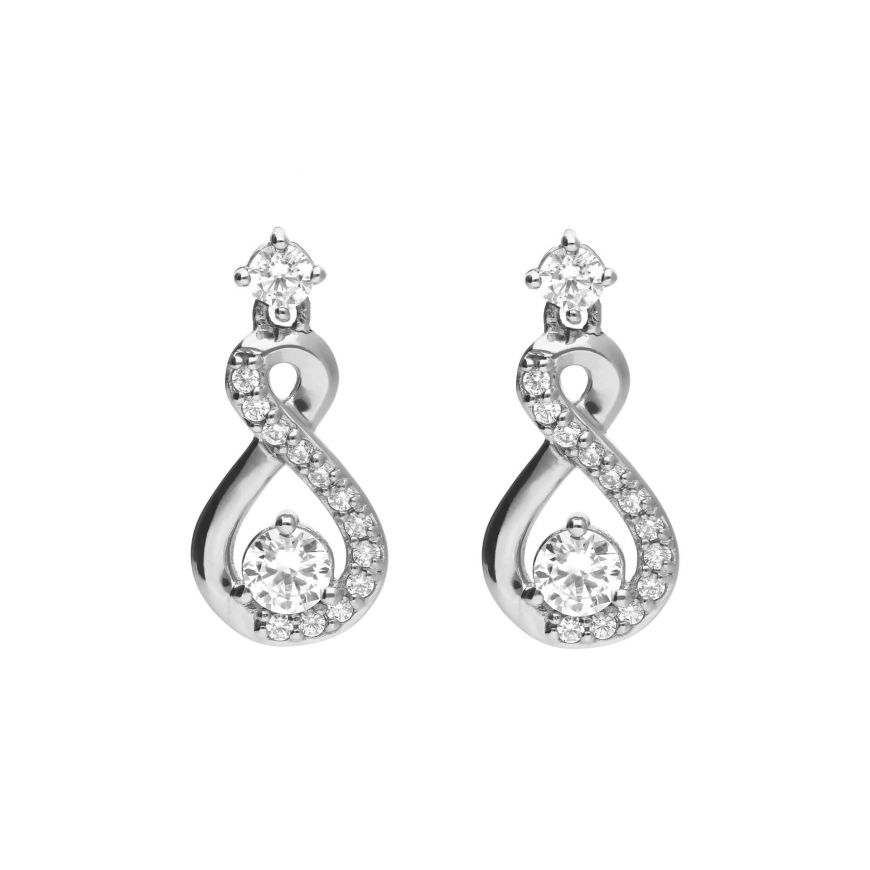 Diamondfire Sterling Silver Infinity CZ Drop Earrings