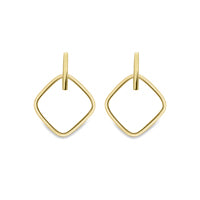 9ct Yellow Gold Pear-Shape CZ Drop Earrings