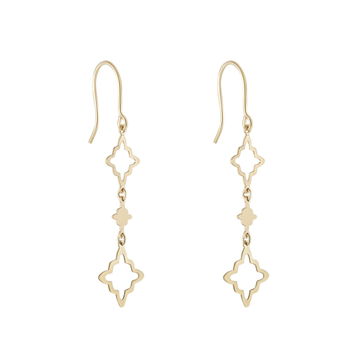 Elegant 9ct Yellow Gold Knot and Open Circle Stud Earrings
