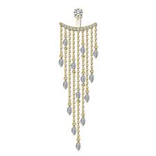 CARAT* London Yellow Gold Plated Single A-Lister Ear Jacket Erg Earrings