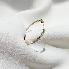 CARAT* London Yellow Gold Plated Amaia Medium Hoop Ergs Earrings