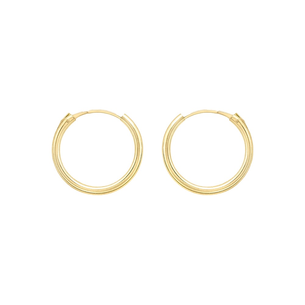 9ct Yellow Gold Cubic Zirconia Hoop Earrings