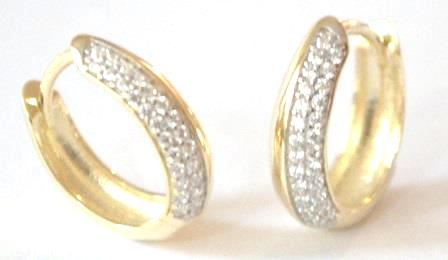 Elegant 9ct Yellow Gold Cubic Zirconia Hoop Earrings