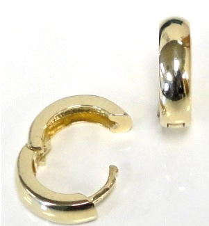 9ct Yellow Gold CZ Huggie Hoop Earrings