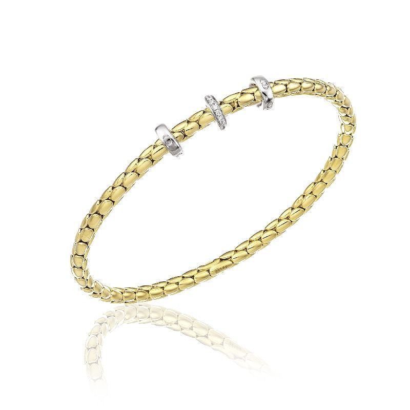 Chimento Stretch Spring 18ct Yellow & White Gold Bracelet 0.10ct