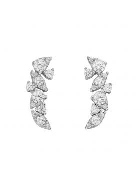 Diamondfire Sterling Silver CZ Cluster Earrings
