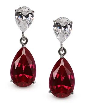 CARAT* London 9ct White Arabella LG RU Pear Drop Ergs Earrings