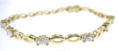 9ct Yellow Gold Fancy Cubic Zirconia Bracelet