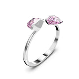 Swarovski Rhodium Plate Lucent Bangle with Rose Crystal Bracelet