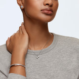 Swarovski Hyperbola Bangle - Rhodium Plated-Med - White Bracelet