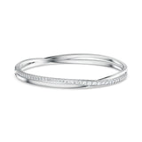 Swarovski Hyperbola Bangle - Rhodium Plated-Med - White Bracelet