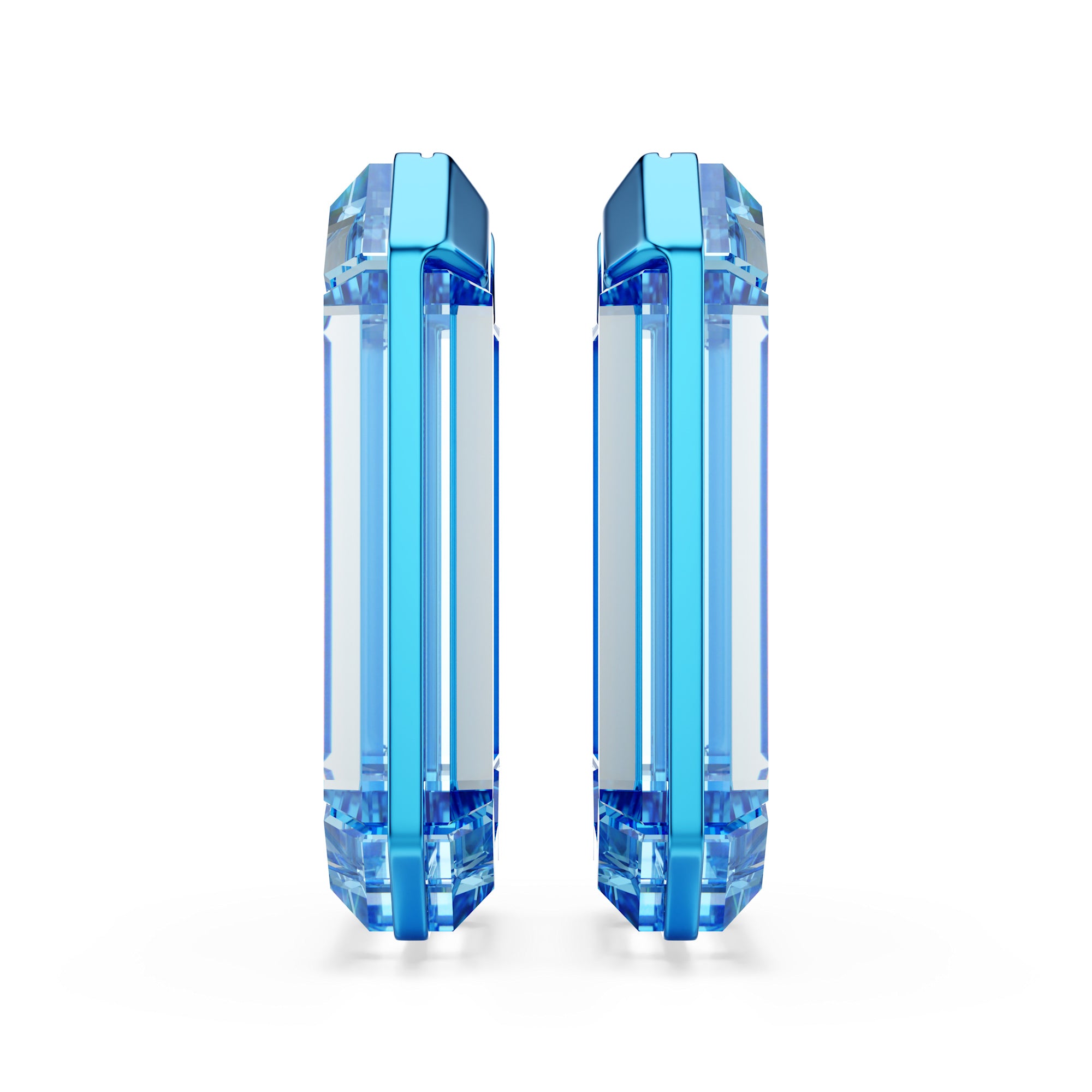Swarovski Lucent Hoop Earrings with Blue Crystal
