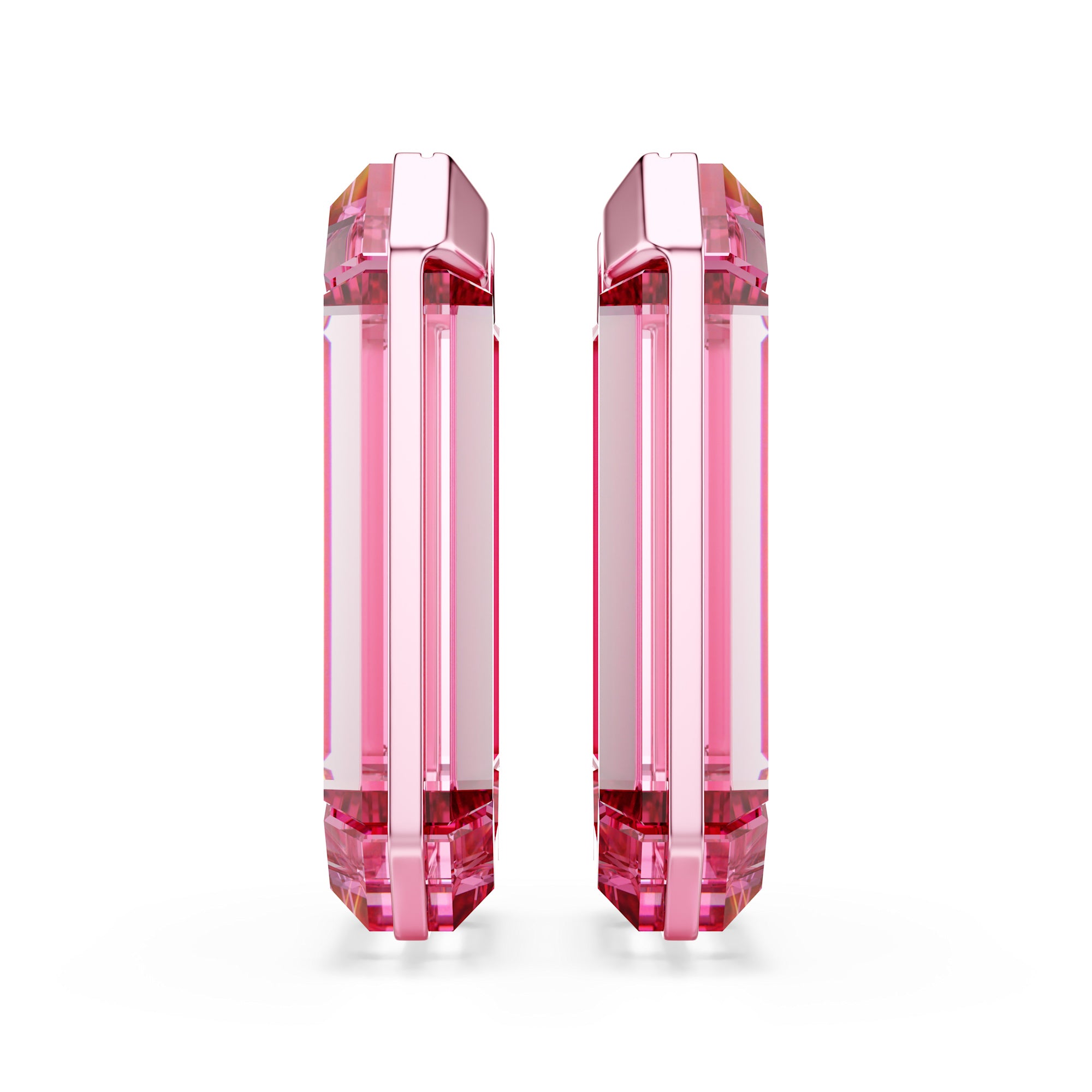 Swarovski Lucent Hoop Earrings with Pink Crystal