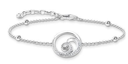 Thomas Sabo Sterling Silver Wave Bracelet with Cubic Zirconia
