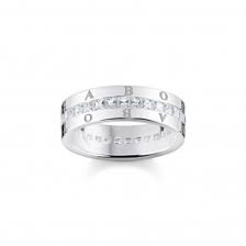 Thomas Sabo Sterling Silver Band Ring with Pave