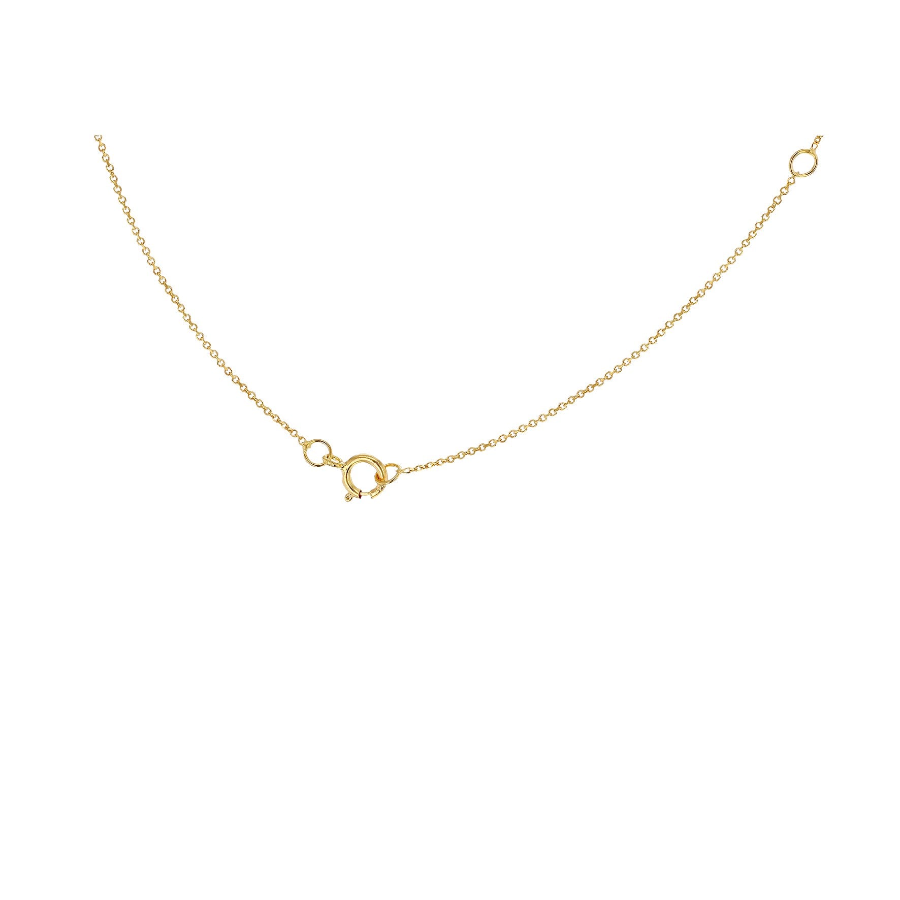 9ct Yellow Gold Mini Initial N Pendant 15-17'