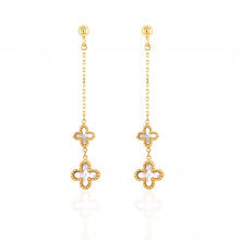 Elegant 9ct Yellow Gold Opal Earrings