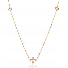 9ct Yellow Gold Mother of Pearl Flower Necklace