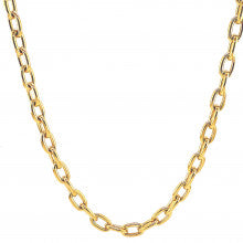 9ct Yellow Gold Hollow Oval Link Necklace