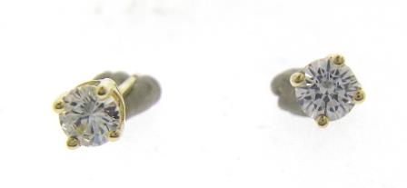 9ct Yellow Gold Oval CZ Stud Earrings
