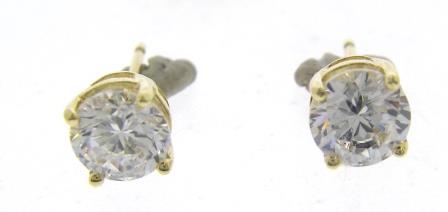 9ct Yellow Gold Cubic Zirconia Stud Earrings